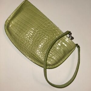 Talbots Green Crocodile-Embossed Women's Clutch